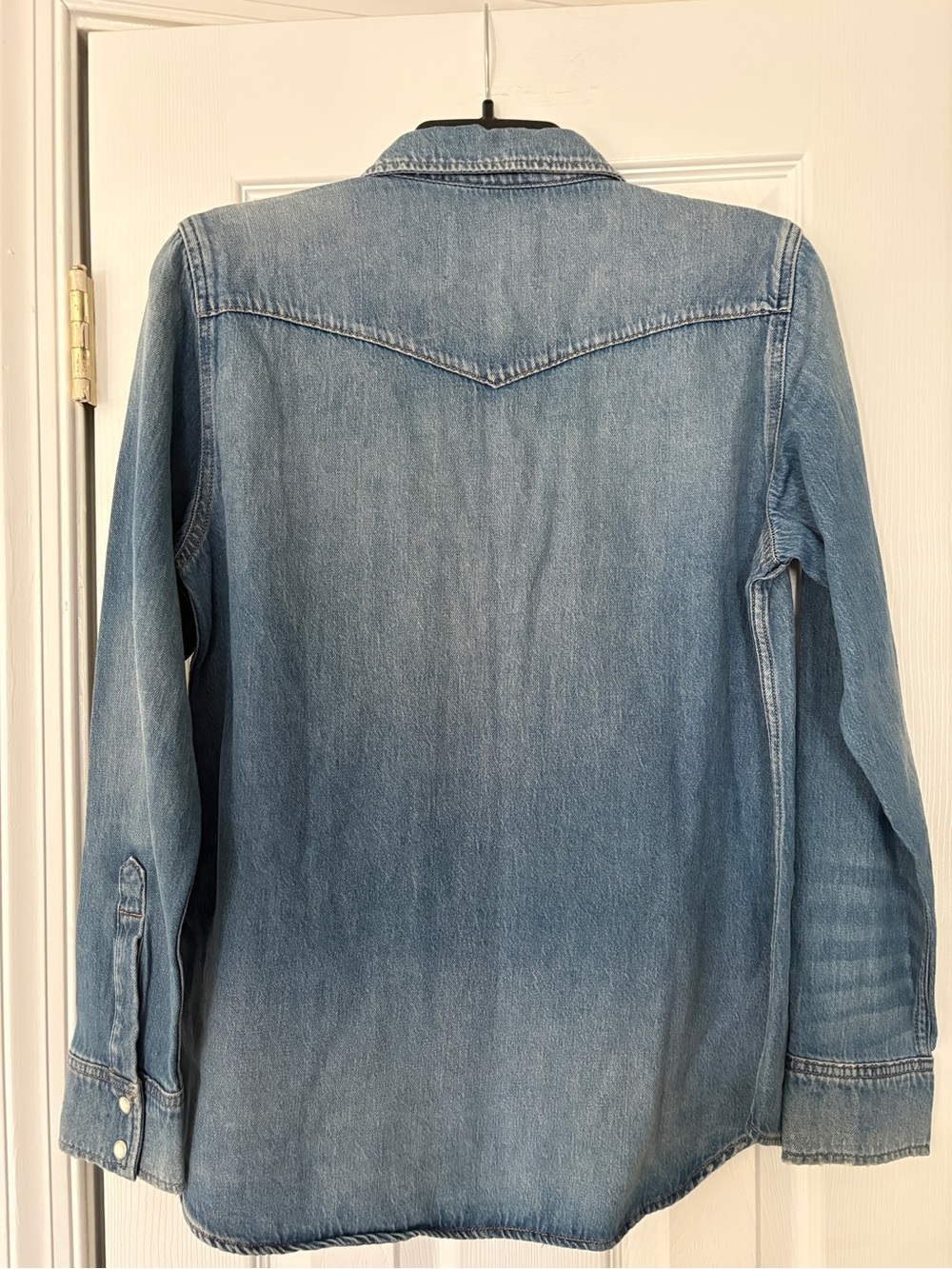 Lucky Brand Light Blue Denim Snap Button-Front Shirt - Picture 4 of 6